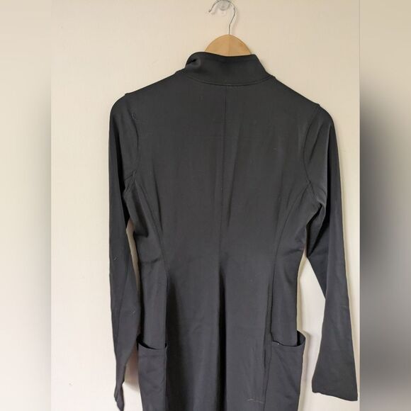 Athleta Delancey Black UPF 50 Sculptek Dress Long Sleeve Zip Medium MP Petite - Picture 12 of 13